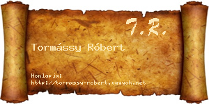 Tormássy Róbert névjegykártya